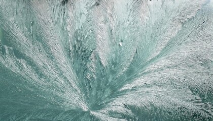 Aufkleber - Abstract icy texture with frost like crystalline patterns in teal and white tones, perfect for winter themed designs, banners, or backgrounds.


