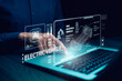© Focus - Industrial Engineer and AI, Artificial Intelligence concept, Manager Technical Industrial Engineer people and control robotics with monitoring system software and icon industry, Car EV technology