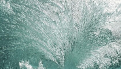 Poster - Abstract icy texture with frost like crystalline patterns in teal and white tones, perfect for winter themed designs, banners, or backgrounds.

