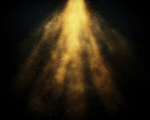 Wall Mural - A bright yellow light is shining on a dark background