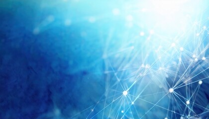 Leinwandbilder - Abstract Digital Network Connections with Blue Gradient Background Depicting Futuristic Data Flow, Innovation, and Communication