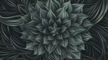  Stunning Monochromatic Floral Art: A Detailed Dark Greyscale Flower Design