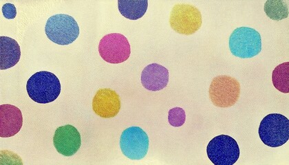 Aufkleber - Vibrant Multicolored Polka Dot Pattern on Light Textured Fabric Background for Modern Home Decor, DIY Crafts, and Party Themes

