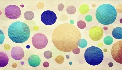 Aufkleber - Vibrant Multicolored Polka Dot Pattern on Light Textured Fabric Background for Modern Home Decor, DIY Crafts, and Party Themes


