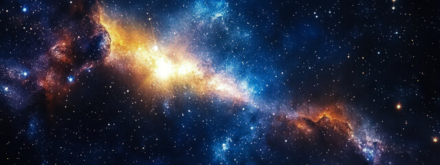 a beautiful, colorful galaxy with a yellow line in the middle