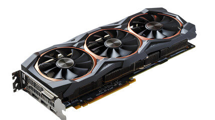 Modern computer video card isolated on a transparent background