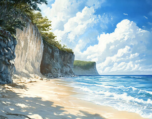 Wall Mural - Coastal Cliffscape