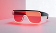 © Azril - Modern red visor sunglasses with reflection.