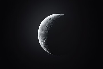 Wall Mural - 3d rendering of After the New Moon and before First Quarter Moon. crescent moon
