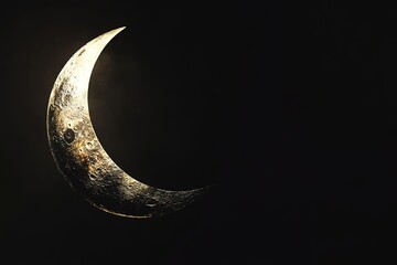 Wall Mural - 3d rendering of After the New Moon and before First Quarter Moon. crescent moon
