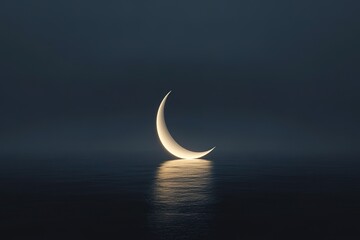 Wall Mural - The moon in the night sky in clouds 3D illustration

