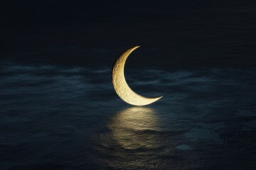 Wall Mural - The moon in the night sky in clouds 3D illustration
