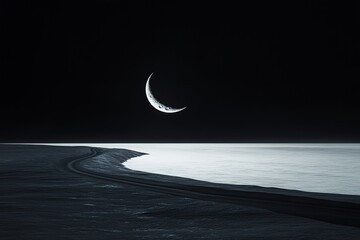 Wall Mural - The moon in the night sky in clouds 3D illustration
