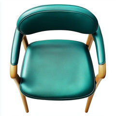 Wall Mural - Dining chair top view, Dining chair teal colored furniture design, top view furniture