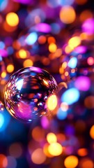 Wall Mural - colorful bubbles reflecting lights in a vibrant atmosphere create a mesmerizing visual experience
