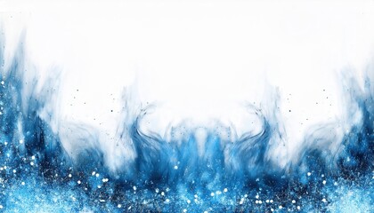 Aufkleber - Abstract Blue Ink Splatter and Smoke Effect on White Background for Creative Projects, Digital Art, Poster Design, or Presentation Slides

