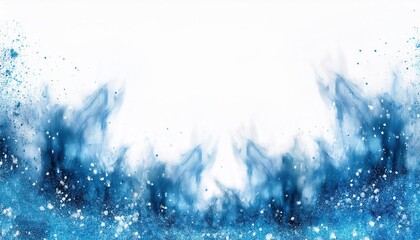 Aufkleber - Abstract Blue Ink Splatter and Smoke Effect on White Background for Creative Projects, Digital Art, Poster Design, or Presentation Slides

