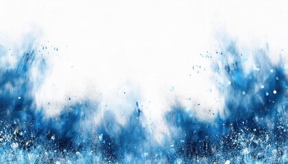 Aufkleber - Abstract Blue Ink Splatter and Smoke Effect on White Background for Creative Projects, Digital Art, Poster Design, or Presentation Slides

