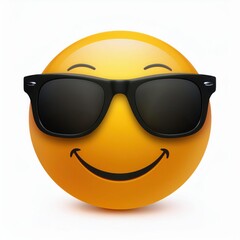 Wall Mural - Cool Smiley Face with Sunglasses: A Happy and Stylish Emoji