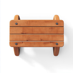 Wall Mural - Top view of Bench, Bench brown furniture design