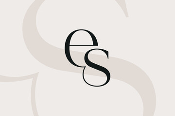 Wall Mural - es or se letter logo icon design. classic style luxury initials monogram.
