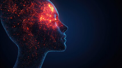 Abstract technology Ai interface computing concept working data of Artificial intelligence and futuristic digital for future on dark blue background