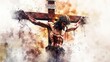 © Johannes - Jesus dies on the Cross. The Crucifixion and Death of Jesus. Digital watercolor painting.