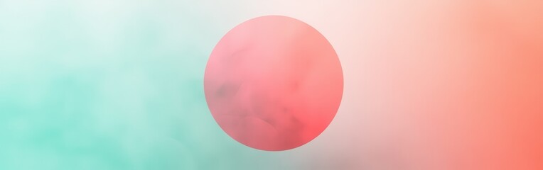 Leinwandbilder - Soft gradient circle transitioning from coral to teal creates a calming visual effect in a serene abstract background