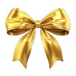 © Ace64 Studio - Golden bow on a white background no shadow 3D rendering illustration in the style of a cartoon
