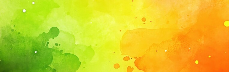 Leinwandbilder - Vibrant watercolor background with a smooth transition from green to yellow and orange hues, creating a warm and inviting visual atmosphere