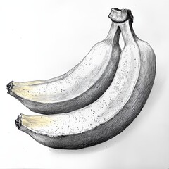 Poster - Peeled banana skin curling around fresh fruit in a minimalist setting