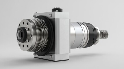 Poster - A mechanical component, likely a pump or actuator, designed for industrial applications.