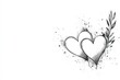 © Thanyarat - A clean line art illustration of two overlapping hearts, drawn in elegant black lines on a white background