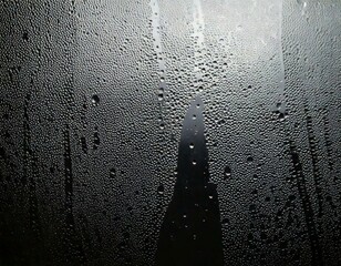 Wall Mural - closeup view capturing the intricate condensation of fog on a window glass surface, showcasing the d
