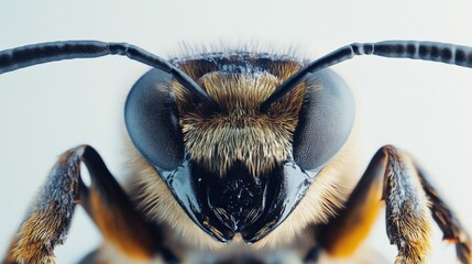 close up of a bee head