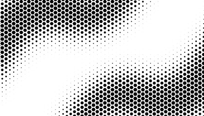 Smooth transition of hexagon pattern. Modern technology background. Black and white vector Format Illustration. 