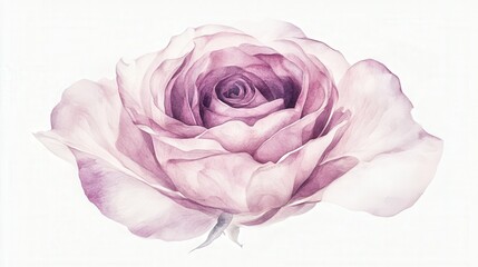 Wall Mural - a light purple rose in watercolor painting style