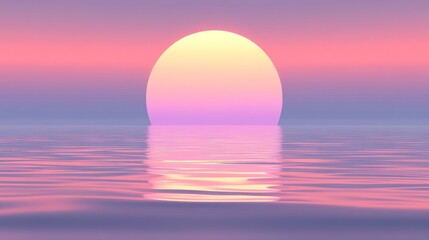 Aufkleber - A serene sunset over calm waters, creating a peaceful and dreamy atmosphere.