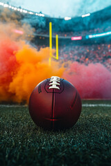 Wall Mural - Colorful smoke, american football, touchdown, super bowl