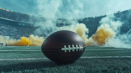 Wall Mural - Colorful smoke, american football, touchdown, super bowl