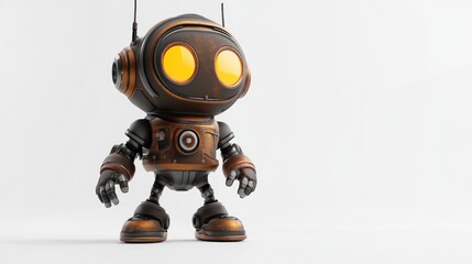 Poster - A stylized robot character with large glowing eyes and a metallic design.