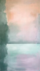 Fototapete - Ethereal abstract artwork depicting soft hues blending harmoniously over a tranquil surface