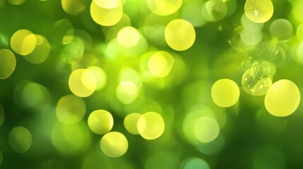 Poster - A vibrant green bokeh background, evoking a fresh and natural atmosphere.
