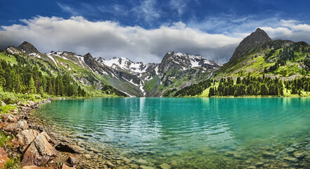 Wall Mural - Beautiful mountain lake