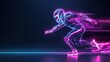 © Manita - Futuristic runner in neon lights showcasing speed and motion.