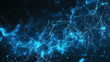 Wall Mural - futuristic ai connectivity vector illustration with low poly mesh of stars and space, blue network a