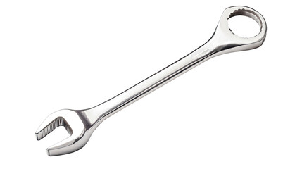 Chrome Wrench Tool Isolated on Black Background