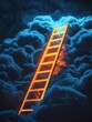 © Steveandfriend - An illuminated ladder ascends through dramatic clouds, symbolizing aspiration and the journey towards dreams in a surreal sky.