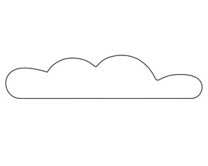 Wall Mural - Cloud, weather phenomenon sign - vector linear picture with editable outline for coloring book, logo or pictogram. Outline.	