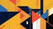 © Arceli - ibrant abstract geometric patterns with bold lines and angles in yellow illustration background
